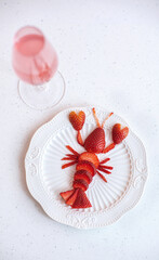 strawberries in shape of lobster 