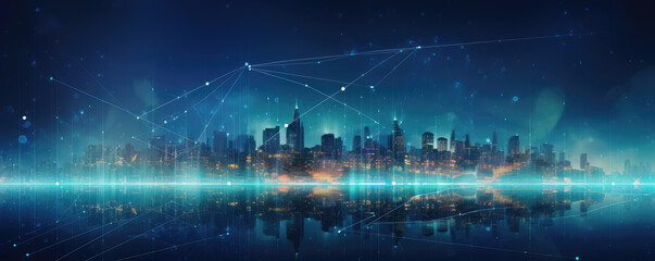 City conection or telecomunication background