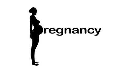 Pregnancy emblem, black isolated silhouette