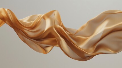 caramel color fabric wave  floating, minimalism