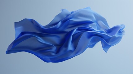 Obraz premium cobalt color fabric floating, minimalism, abstract wave background