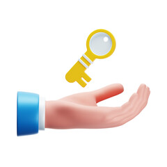 3D illustration of key solution