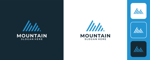 Abstract mountain logo design template - obrazy, fototapety, plakaty