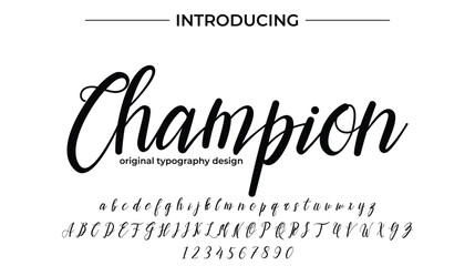 Champion Font Stylish brush painted an uppercase vector letters, alphabet, typeface
