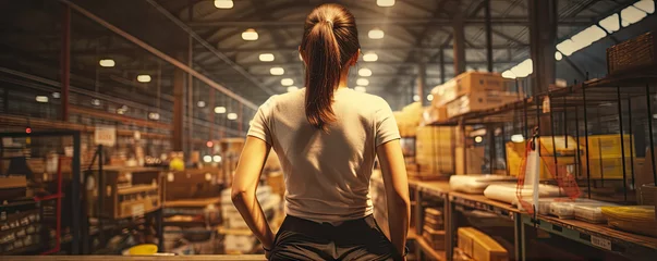 Foto op Aluminium Female worker in warehous © Alena