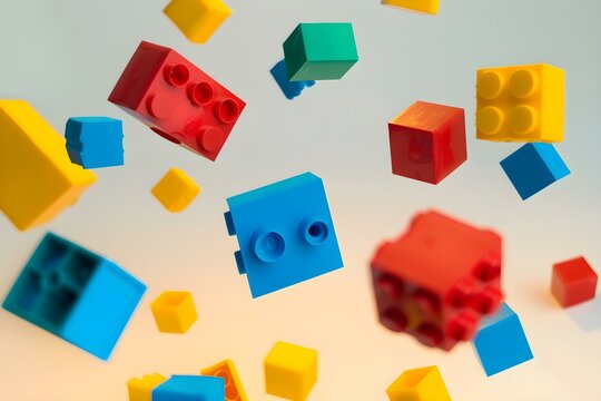 Colorful Blocks Floating in Light