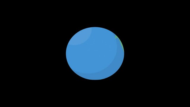 animation of the earth rotating repeating, motion graphic cartoon earth
