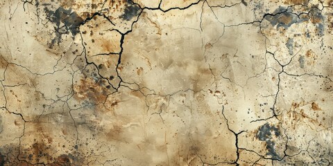 Obraz premium Vintage-style cracked surface illusion featuring an aged crackle distress pattern for an authentic aged effect.