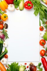 vegetables frame background with empty white space