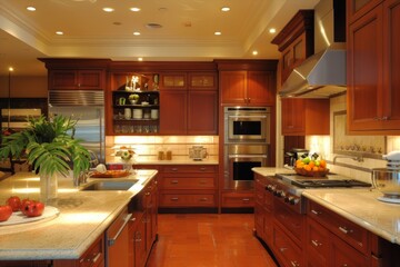Spacious Kitchen With Ample Counter Top Area
