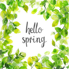 Vector watercolor spring banner with tilip flowers