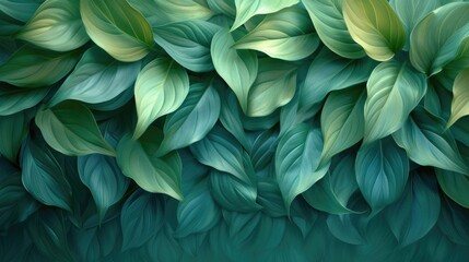 green leaves with space mockup