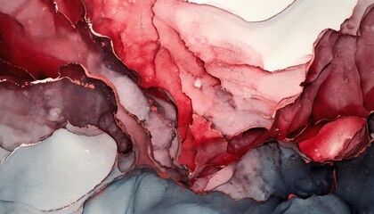 Beautiful blood red abstract alcohol ink watercolor background. Abstract liquid marble design. Luxury wallpaper concept brush oil modern paper splash painting water.