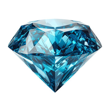 blue topaz gemstone isolated on transparent background 