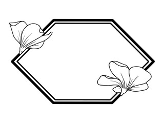 Flower Line Art Frame Illustration