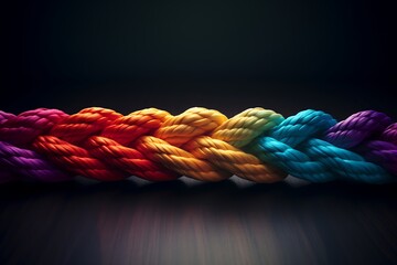 A colorful rope as a symbol of diversity and unity.
