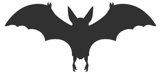 black silhouette of a bat without background