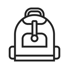 Backpack outline icons, minimalist vector illustration and transparent graphic element. Isolated on white background