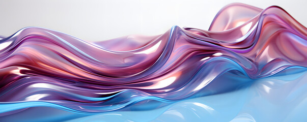 Holographic Chrome Gradient Liquid Waves. Translucent Gradient Background