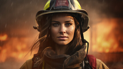 A female firefighter 