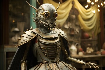 weird fantasy insect creature in armor