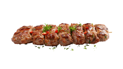 Kebab on isolated on transparent png background. Generative ai