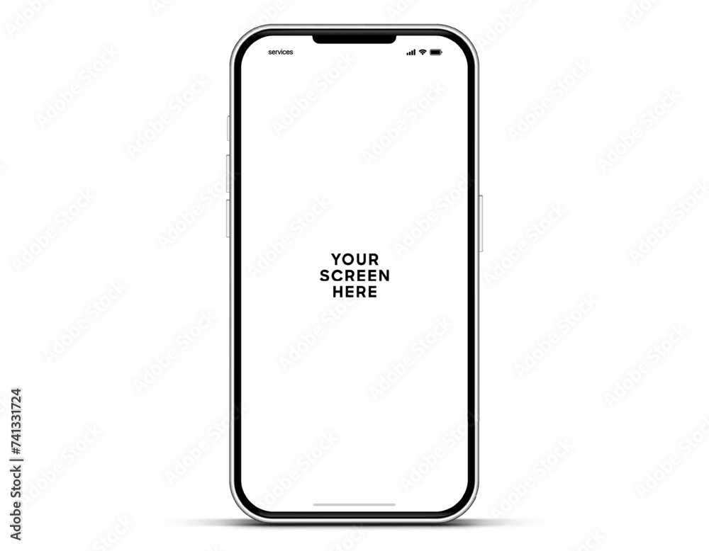 Aufkleber 3d realistic high quality smartphone mockup with isolated background. smart phone mockup collection.