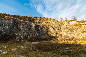 Former limestone quarry on Kamenarka near Stramberk town in Czech republic
