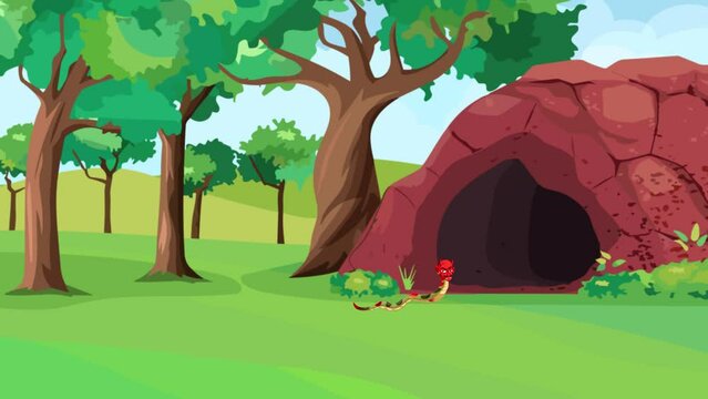 A snake is going into its tunnel