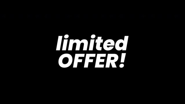limited offer Intro Template animation. Motion Graphics animation. promo style background