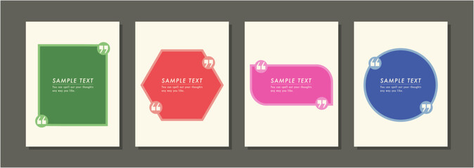 吹き出しテンプレートセット　テキストボックス　素材　フレームバリエーション　おしゃれ