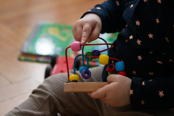 child playing with toys