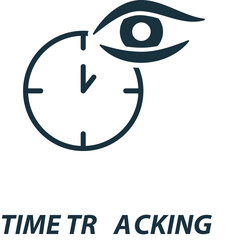Time tracking icon. Monochrome simple sign from freelance collection. Time tracking icon for logo, templates, web design and infographics.