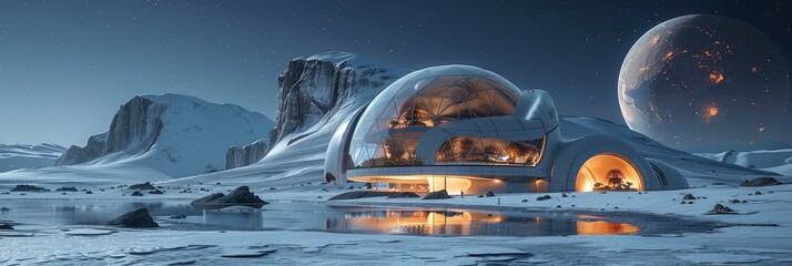 A Futuristic Bio-Dome On Another Planet, Background Image, Background For Banner, HD