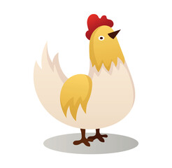 Farm object of colorful set. A captivating blend of illustration and cartoon design captures the essence of nature, featuring a proud cock. Vector illustration.