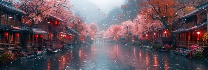 A Traditional Japanese Samurai Village, Background Image, Background For Banner, HD