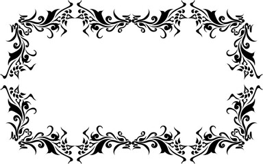 Abstract floral frame for decoration