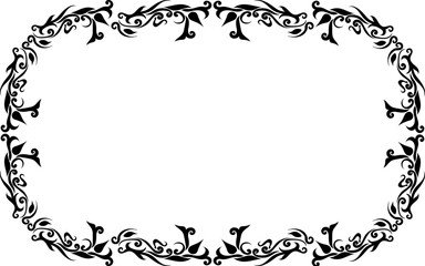 Black and white nature border