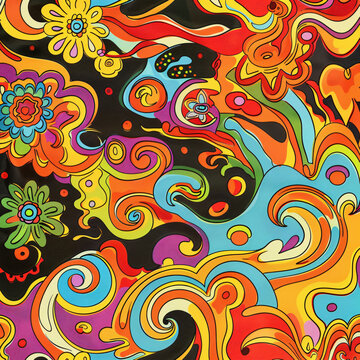 Hippie retro vintage pattern