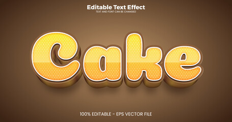 Cake editable text effect in modern trend style