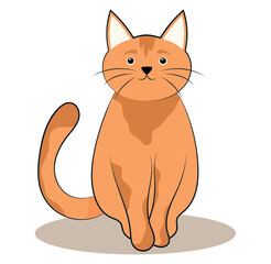 Obraz premium Cartoon cat of set. With its vibrant colors and imaginative design, this image portrays the playful nature of a funny cat, standing out against the clean white background. Vector illustration.