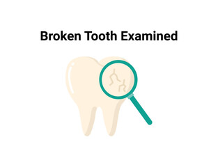 Broken tooth flat illustration. Dentistry and orthodontics vector illustration. Dental clinic services, stomatology, dentistry, orthodontics, oral health care and hygiene vector.