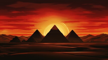 Sunset Splendor: Cairo's Golden Pyramids Cast a Spell on the Egyptian Horizon