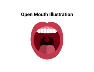 Open mouth flat illustration. Dentistry and orthodontics vector illustration. Dental clinic services, stomatology, dentistry, orthodontics, oral health care and hygiene vector.
