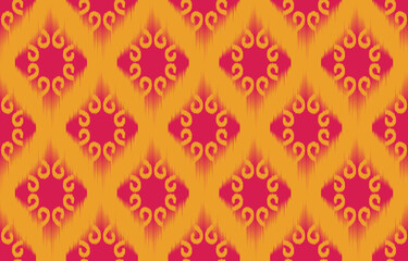 Ethnic Pattern. Ethnic India Ikat seamless pattern design. Indian traditional embroidery vector background. India ornament for tile pattern, textile decoration.