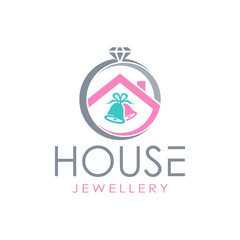 house jewelry logo design vector illustration