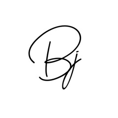 A hand-drawn signature logo design template	