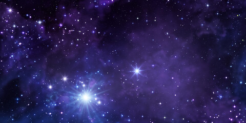 Fototapeta na wymiar Starry Space Background With Stars, Nebula, Cosmos