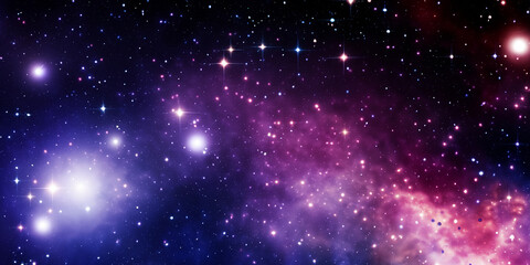 Starry Space Background With Stars, Nebula, Cosmos