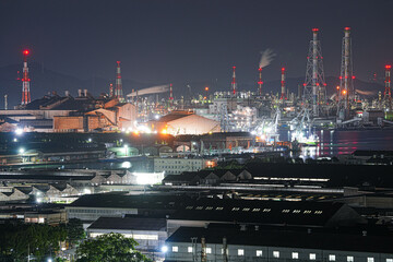 Fototapeta premium 水島コンビナート工場夜景